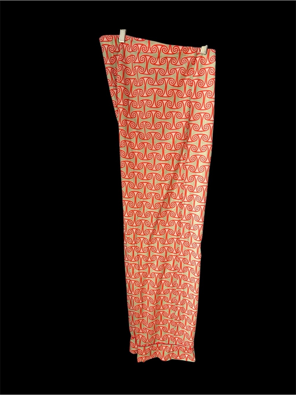 MALABAR BAY Pajama Set, Organic Cotton Salmon/Mint Colored Print, Medium. - Picture 6 of 7